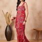 InWeave Orange Red Unique Foil Sweetheart Neck Sharara Set - Swadesiicart