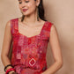 InWeave Orange Red Unique Foil Sweetheart Neck Sharara Set - Swadesiicart