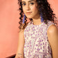InWeave Mauve Ethnic Window Floral Short Palazzo Kurta Set - Swadesiicart