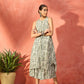 InWeave Sea Green Ethnic Window Floral Short Palazzo Kurta Set - Swadesiicart