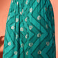 InWeave Dark Teal Foil Boota Round Neck W/S Sharara Set - Swadesiicart
