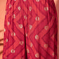 InWeave Maroon Burgundy Foil Boota Round Neck W/S Sharara Set - Swadesiicart