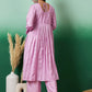 InWeave Lavender Lurex Sweetheart Neck Short Kurta Pant Set - Swadesiicart
