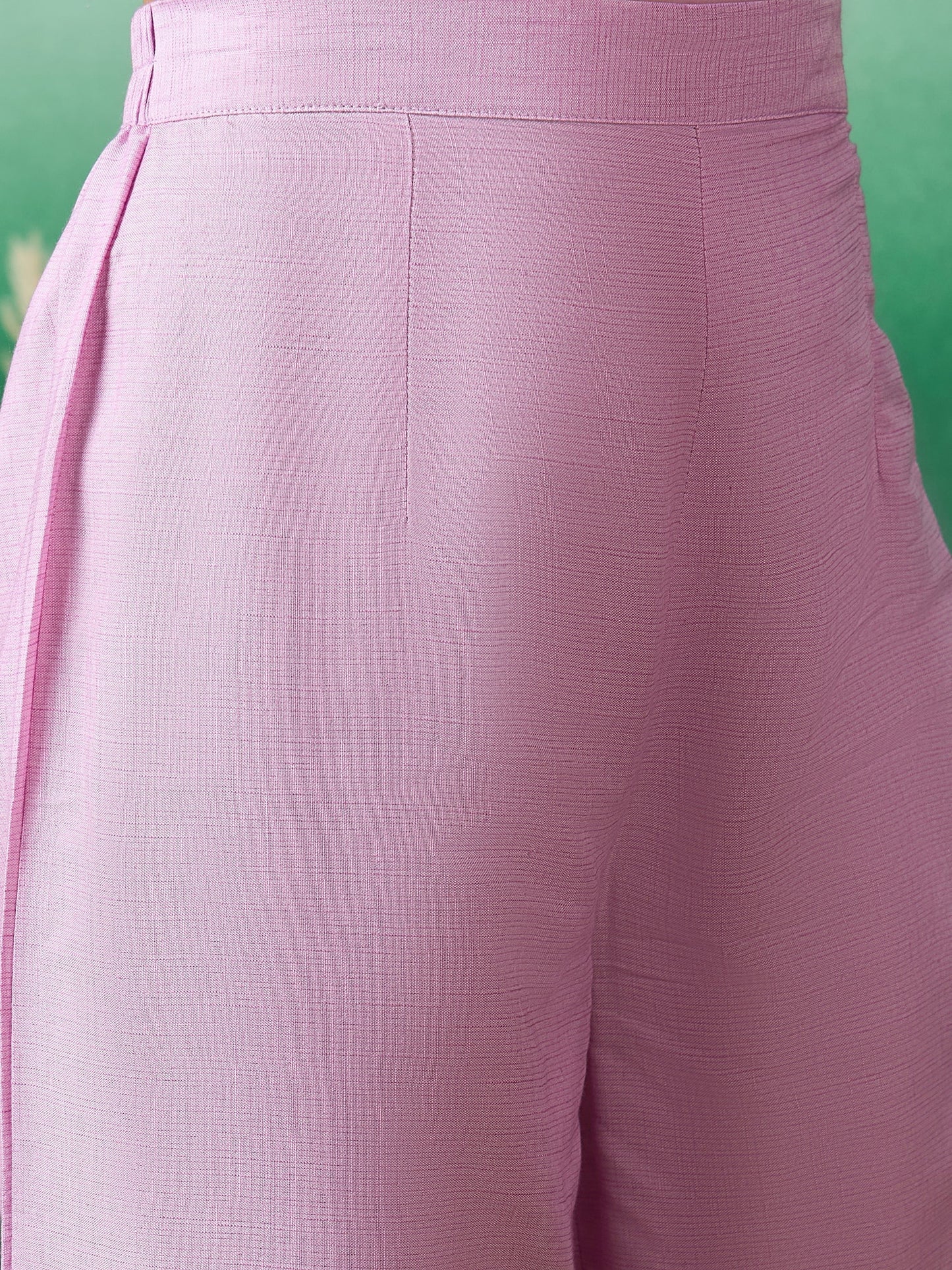 InWeave Lavender Lurex Sweetheart Neck Short Kurta Pant Set - Swadesiicart