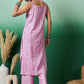 InWeave Lavender Lurex Thick Strappy Straight Kurta Pant Set - Swadesiicart