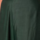 InWeave Dark Green Mandarin Neck High Low Kurta Set - Swadesiicart