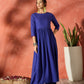 InWeave Ink Blue Long Anarkali Kurta Pant Set - Swadesiicart