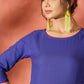InWeave Ink Blue Long Anarkali Kurta Pant Set - Swadesiicart