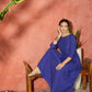 InWeave Ink Blue Long Anarkali Kurta Pant Set - Swadesiicart