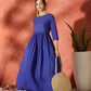 InWeave Ink Blue Long Anarkali Kurta Pant Set - Swadesiicart