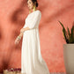 InWeave White Long Anarkali Kurta Pant Set - Swadesiicart
