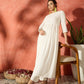InWeave White Long Anarkali Kurta Pant Set - Swadesiicart