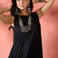 InWeave Black Kurta Short Palazzo Set - Swadesiicart