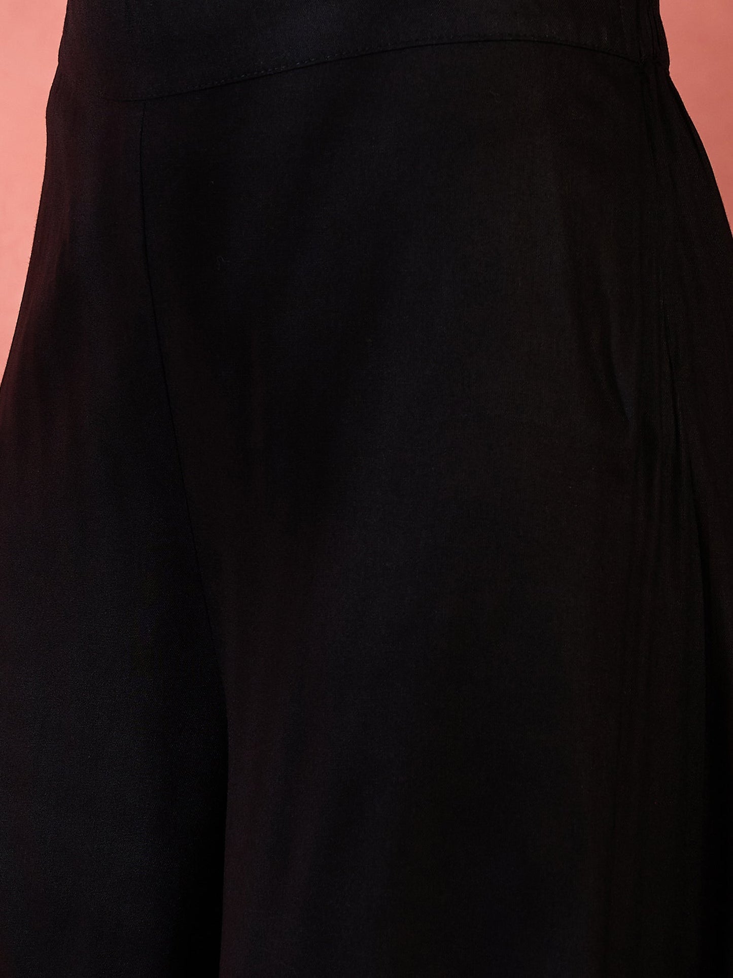 InWeave Black Kurta Short Palazzo Set - Swadesiicart