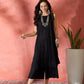 InWeave Black Kurta Short Palazzo Set - Swadesiicart