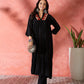 InWeave Black Solid Flared Lace Kurta Pant Set - Swadesiicart