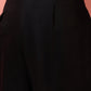 InWeave Black Solid Flared Lace Kurta Pant Set - Swadesiicart