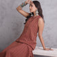 InWeave Maroon Orange Striped Kurta Set - Swadesiicart