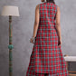 InWeave Red Black Check Kurta Set - Swadesiicart