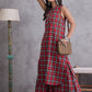 InWeave Red Black Check Kurta Set - Swadesiicart