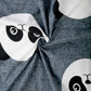 Home Sizzler Grey & White Panda 210 TC Bedsheet with Pillow Cover - Swadesiicart
