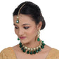 Tehzeeb Creations Back Meenakari Gold-Polished Tika Earring Jewellery Set Uncut Kundan Big Faux Kundan Dibbi Kundan Choker Necklace Set | Swadesiicart