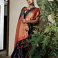 Vardha Admiral Blue Golden Zari Banarasi Raw Silk Saree | Swadesiicart