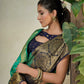 Vardha Teal Green Golden Zari Banarasi Raw Silk Saree | Swadesiicart