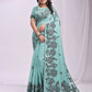 Shree Shyam Fashion Kashira Sea Green Linen Cotton Saree