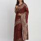 Shree Shyam Fashion Linen Cotton Maroon Saree