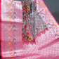 Shades of Grey Colour Floral Design Banaras Semi Silk Saree By Gayathri Reddy Designer Studio | Swadesiicart