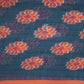 Shades of Grey Colour Floral Print Semi Chanderi Saree By Gayathri Reddy Designer Studio | Swadesiicart