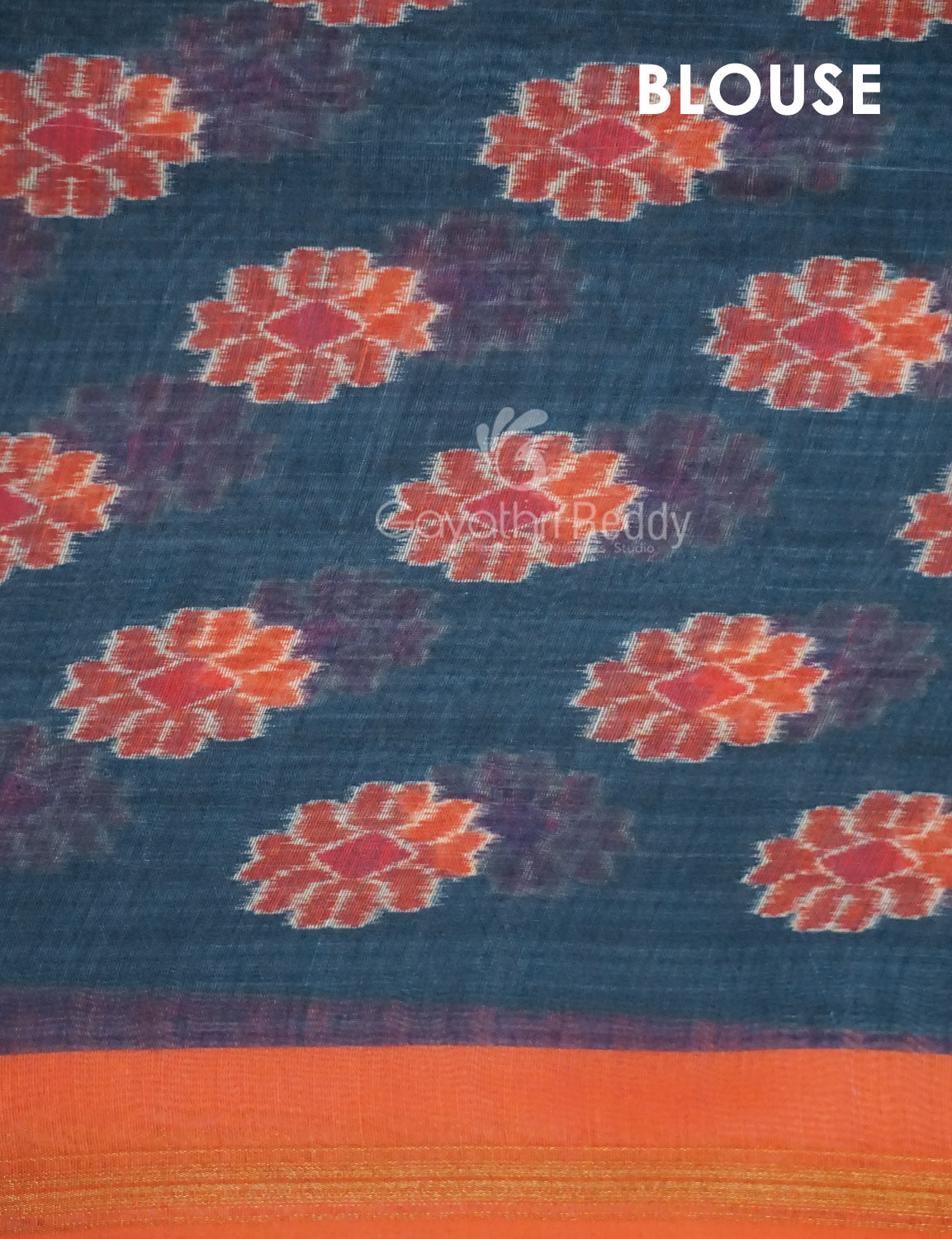 Shades of Grey Colour Floral Print Semi Chanderi Saree By Gayathri Reddy Designer Studio | Swadesiicart