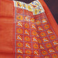 Shades of Cream Colour And Orange Blouse Patola Design Semi Chanderi Saree By Gayathri Reddy Designer Studio | Swadesiicart