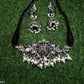 Tehzeeb Creations Women's Silver Colour Necklace With Peacock Design - Swadesiicart