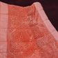 Mix of Peach and Orange Block Printed Semi Chanderi Saree By Gayathri Reddy Designer Studio | Swadesiicart
