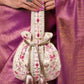 Masq Beige & Pink Embroidered Potli Clutch - Swadesiicart