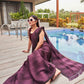 Tikhi Imli Woven Design Embellished Sequinned Saree With Tassles | Swadesiicart