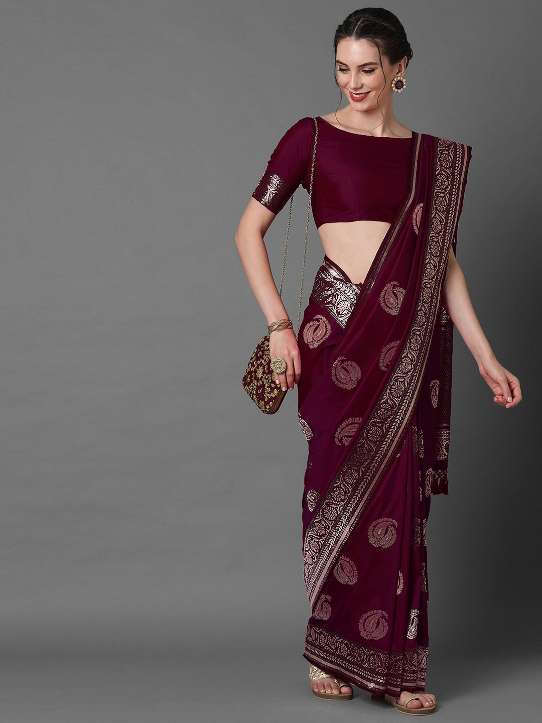 Mitera Ethnic Motifs Woven Design Zari Banarasi Saree | Swadesiicart
