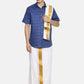 Sethukrishna White Solid Double Layer Readymade Dhoti For Men | Swadesiicart
