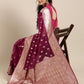 Saree Mall Magenta Ethnic Motifs Zari Organza Banarasi Saree | Swadesiicart