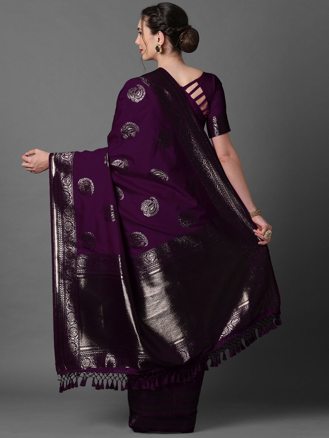 Mitera Ethnic Motifs Woven Design Zari Banarasi Saree | Swadesiicart
