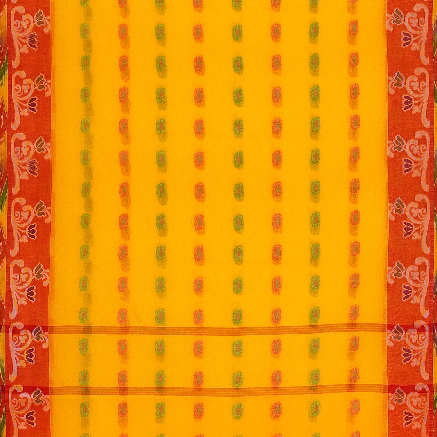 Exclusive Collection 100% Pure Cotton Yellow Tant Saree With Hand Weaving Work - Swadesiicart