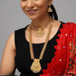 Jewel City Luxurious Gold-Plated South Indian Bridal Jewelry Set - Necklace, Long Chain, Earrings, and Tikka | Swadesiicart