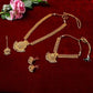 Jewel City Luxurious Gold-Plated South Indian Bridal Jewelry Set - Necklace, Long Chain, Earrings, and Tikka | Swadesiicart