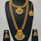 Jewel City Luxurious Gold-Plated South Indian Bridal Jewelry Set - Necklace, Long Chain, Earrings, and Tikka | Swadesiicart