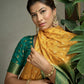 Vardha Scarlet Yellow Golden Zari Banarasi Raw Silk Saree | Swadesiicart