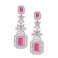 Saraf RS Jewellery Rhodium-Plated Pink AD studded Jewellery Set - Swadesiicart