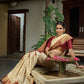 Vardha Cream White Golden Zari Banarasi Raw Silk Saree | Swadesiicart