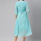 Souchii Women Floral Chiffon A-Line Midi Dress - Swadesiicart